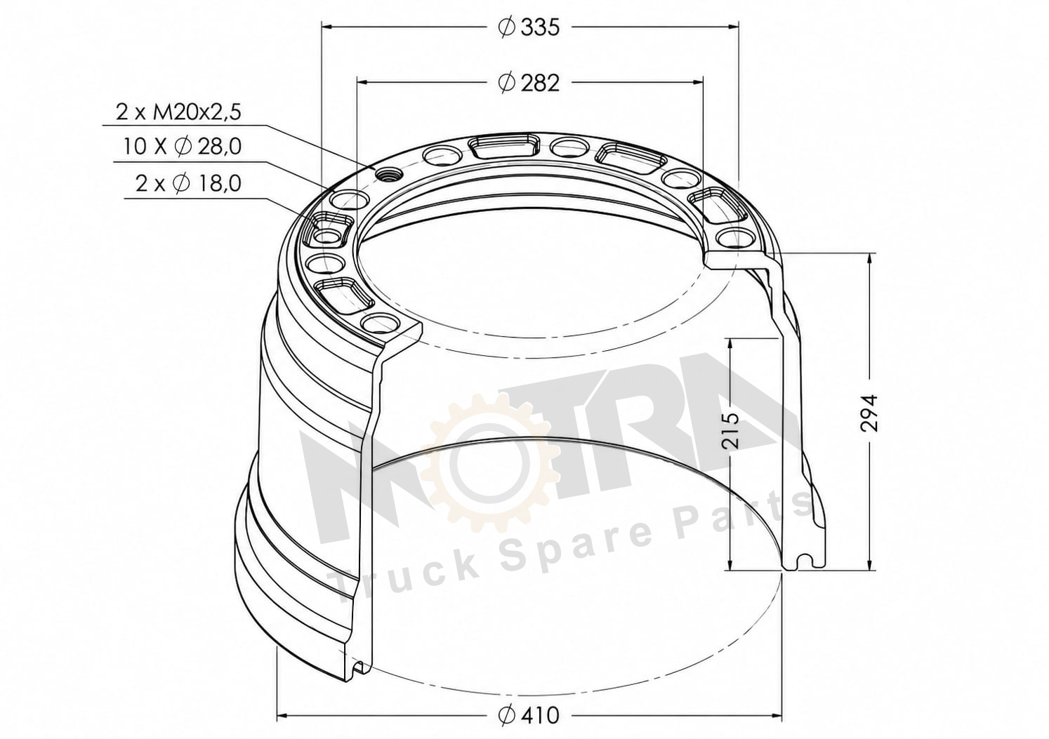 BRAKE DRUM - VOLVO 