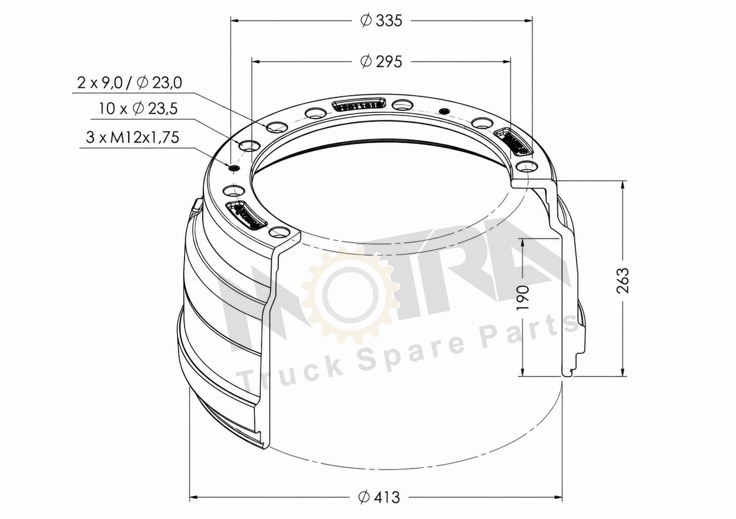 BRAKE DRUM - SCANIA 