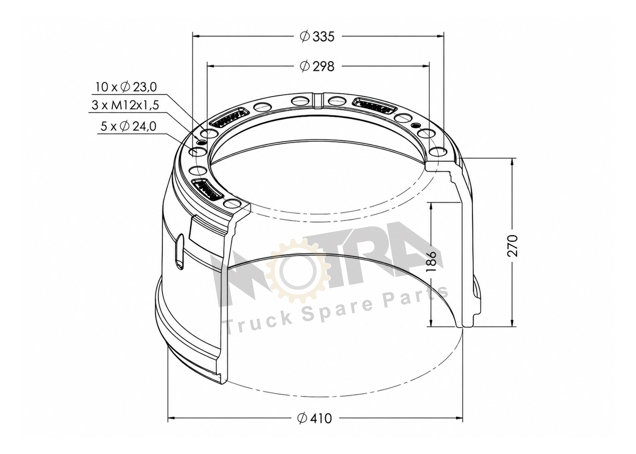 BRAKE DRUM - MERCEDES 