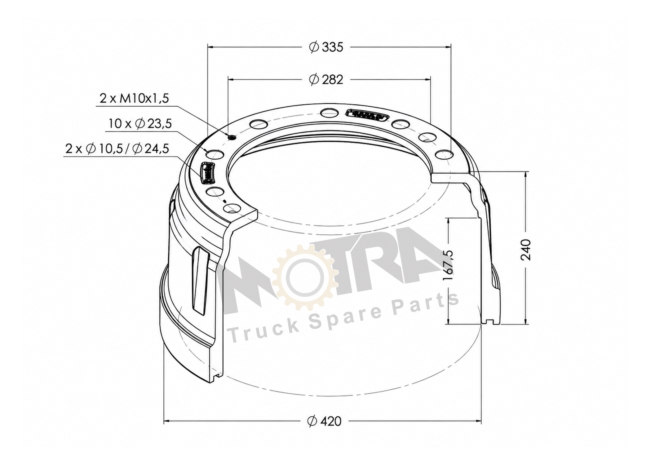 BRAKE DRUM - HOWO 