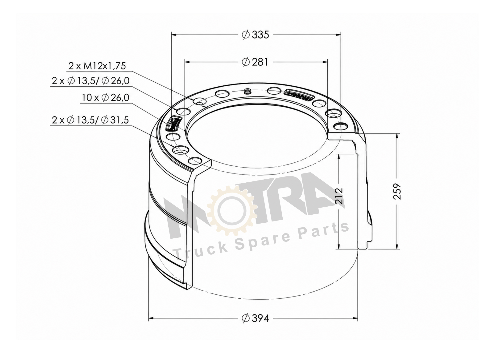 BRAKE DRUM - LEYLAND