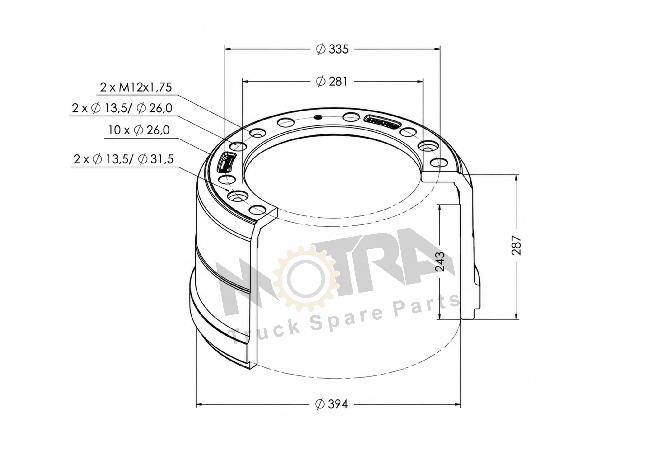 BRAKE DRUM - LEYLAND