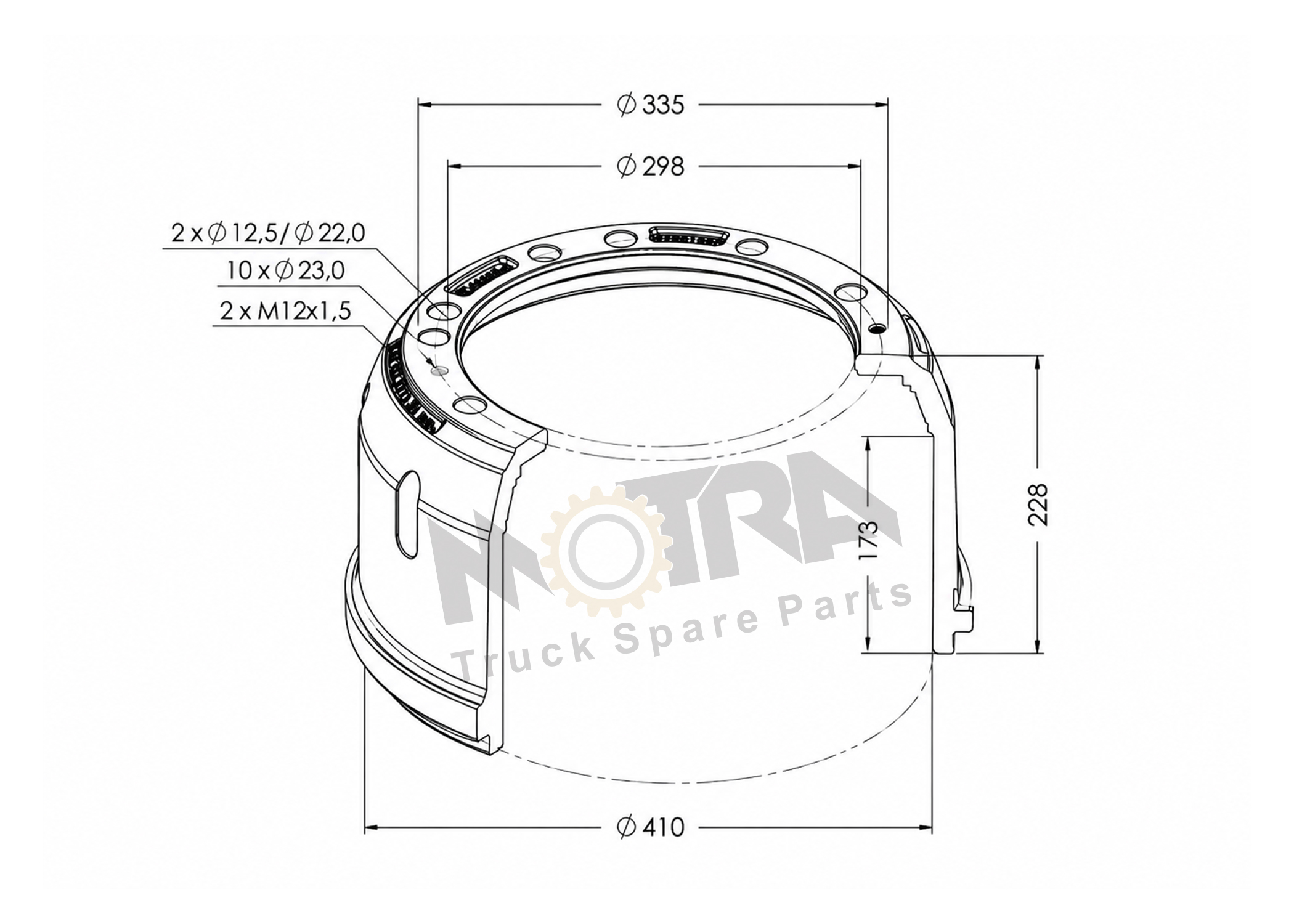 BRAKE DRUM - MERCEDES 