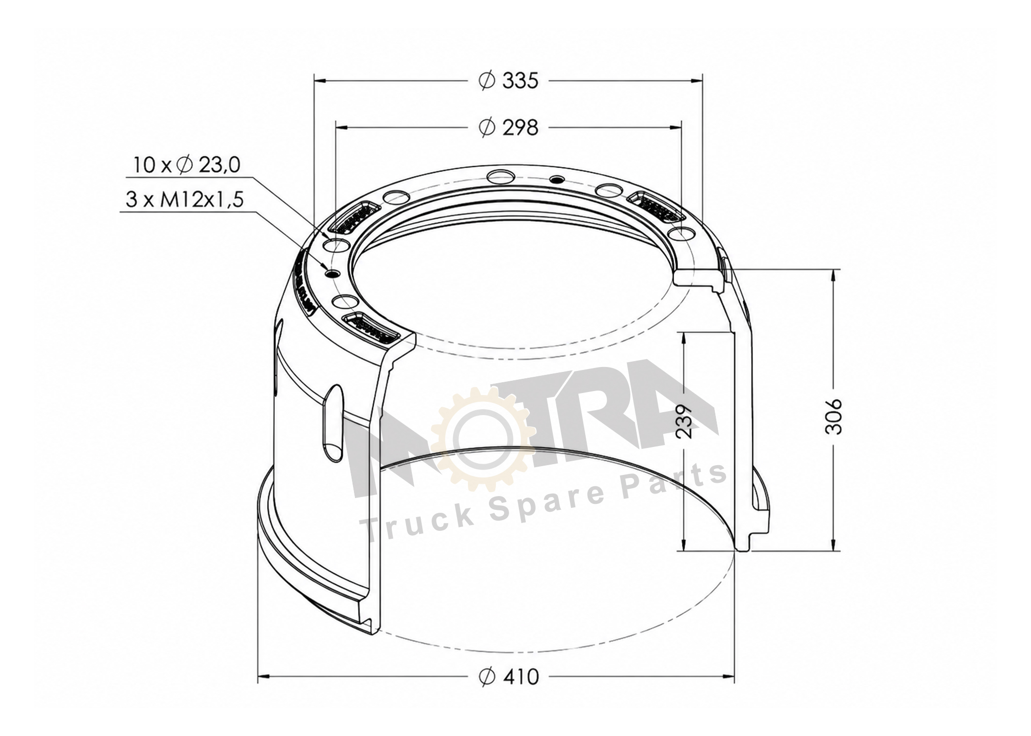 BRAKE DRUM - MERCEDES 