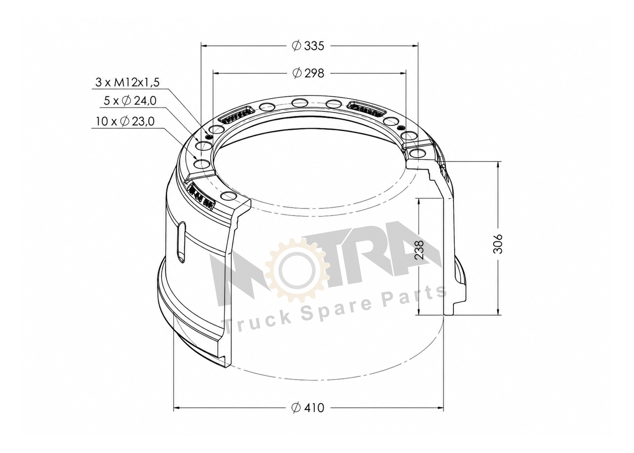 BRAKE DRUM - MERCEDES 