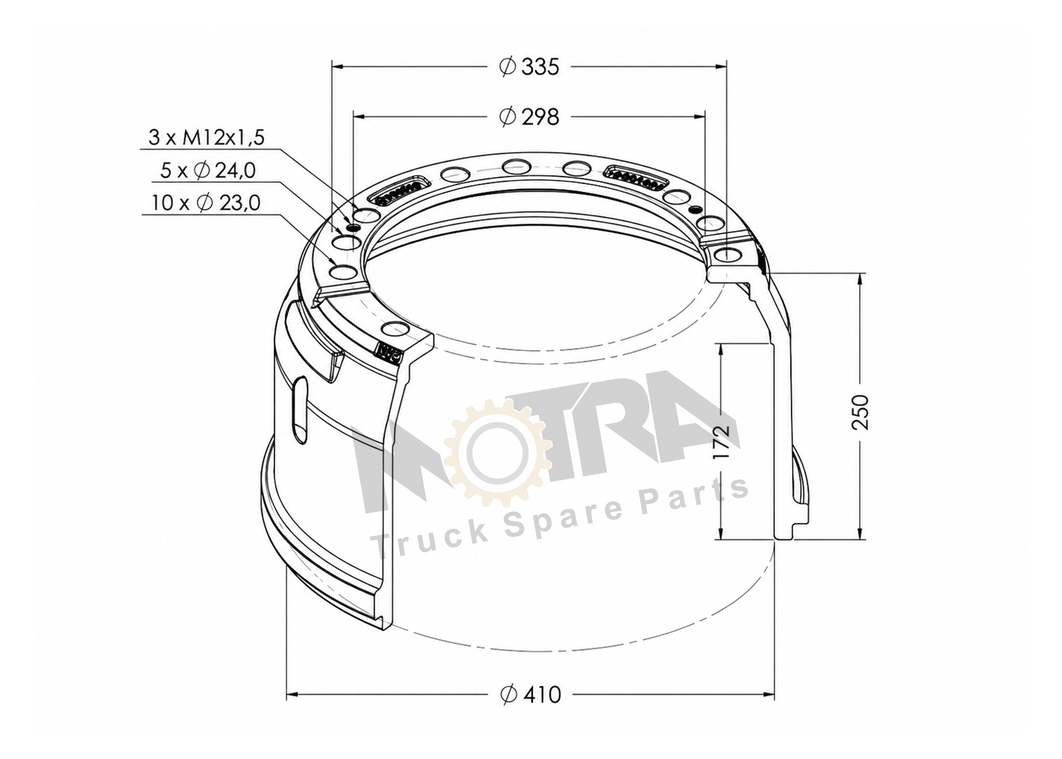 BRAKE DRUM - MERCEDES 