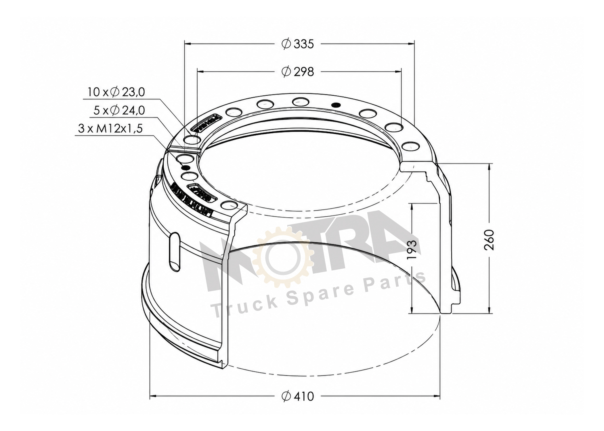BRAKE DRUM - MERCEDES 