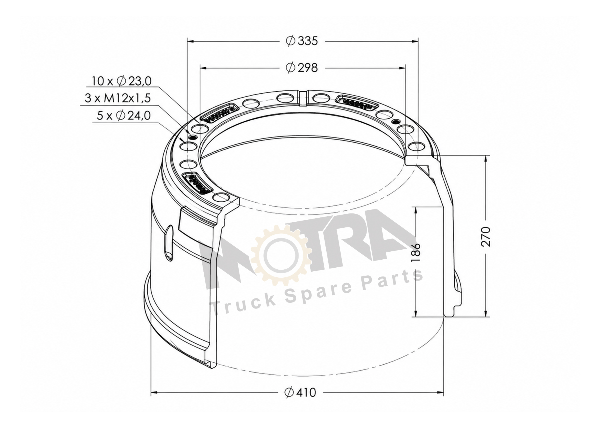 BRAKE DRUM - MERCEDES 