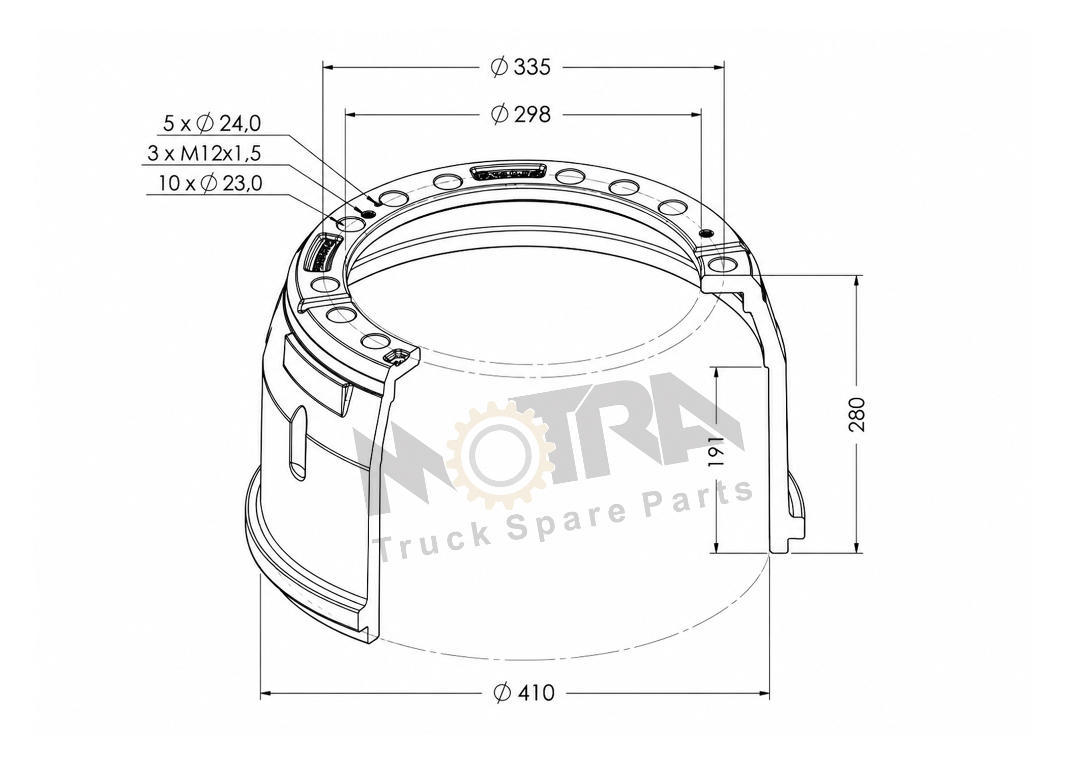 BRAKE DRUM - MERCEDES 