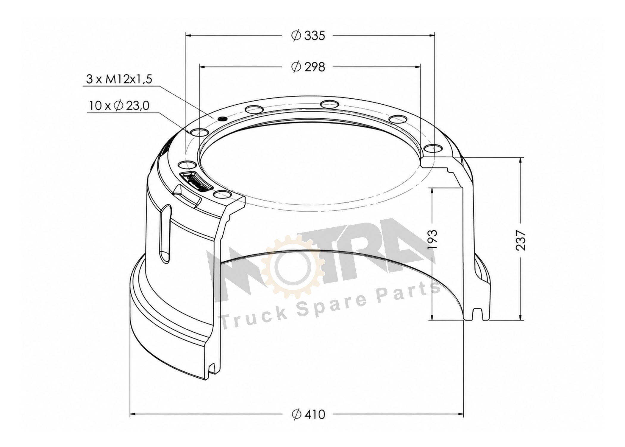 BRAKE DRUM - MERCEDES 