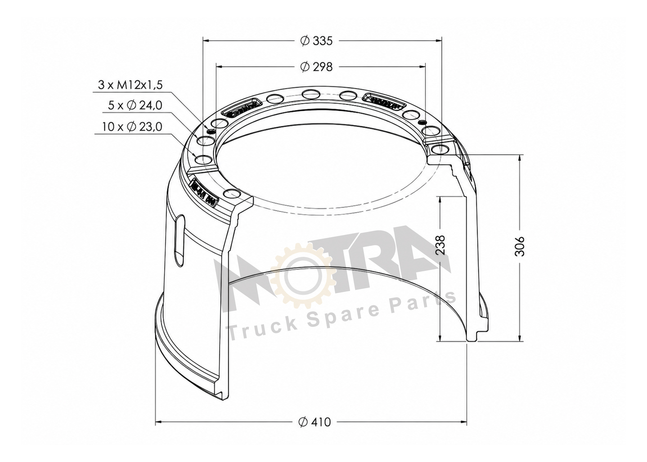 BRAKE DRUM - MERCEDES 